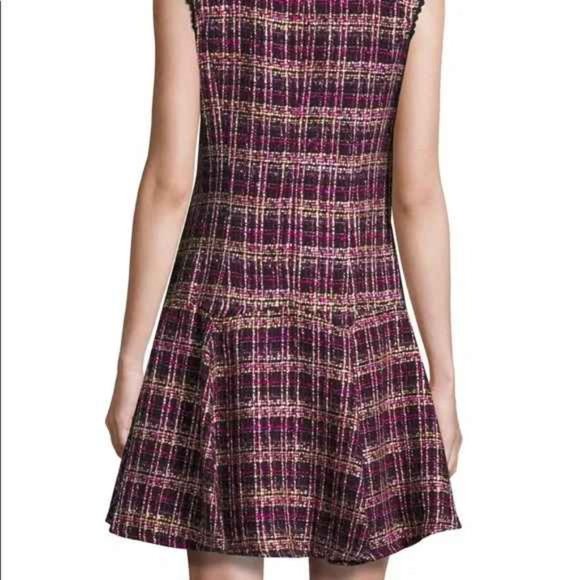 Nanette by Nanette Lepore Drop Waist Magenta Knee Tweed Length Dress Size 2 - Picture 13 of 13